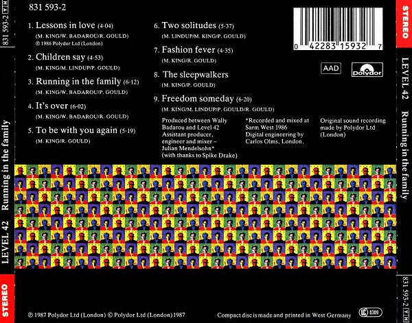 Level 42 - Running In the Family CD Import