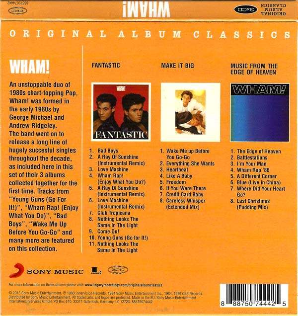 Wham! - Original Album Classics Triple CD Box Set Import