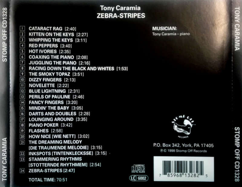 Tony Caramia - Zebra Stripes CD Import