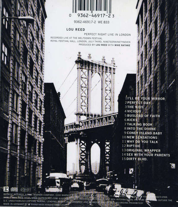 Lou Reed - Perfect Night Live In London CD Import