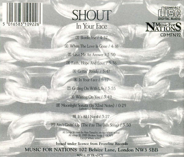 Shout - In Your Face CD Import Rare