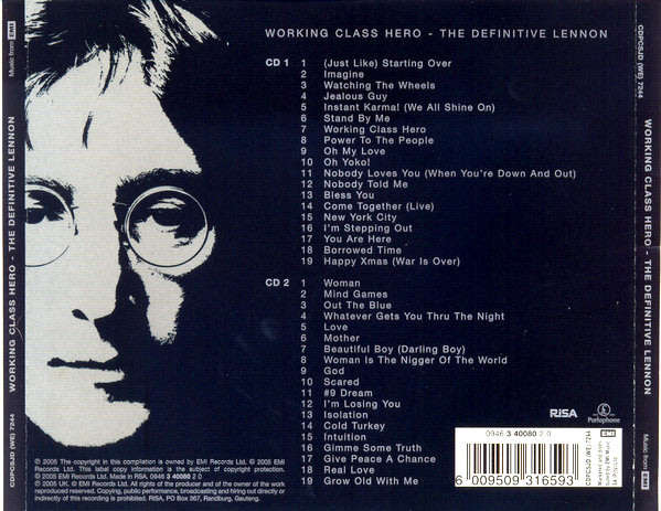 John Lennon - Working Class Hero (Definitive Lennon) Double CD