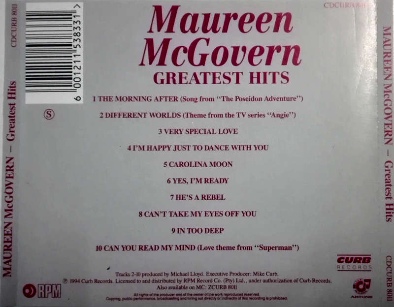 Maureen McGovern - Greatest Hits CD