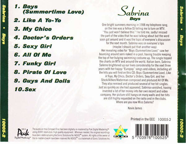 Sabrina - Boys  CD Import