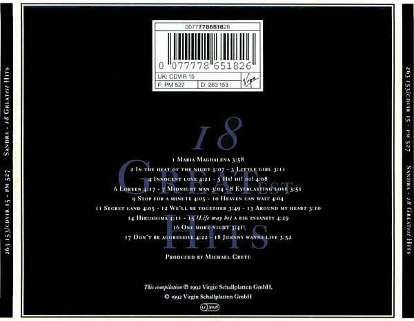 Sandra - 18 Greatest Hits CD Import
