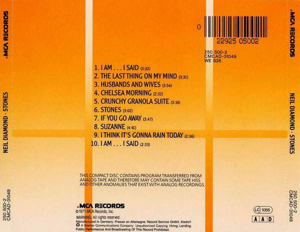 Neil Diamond - Stones CD Import