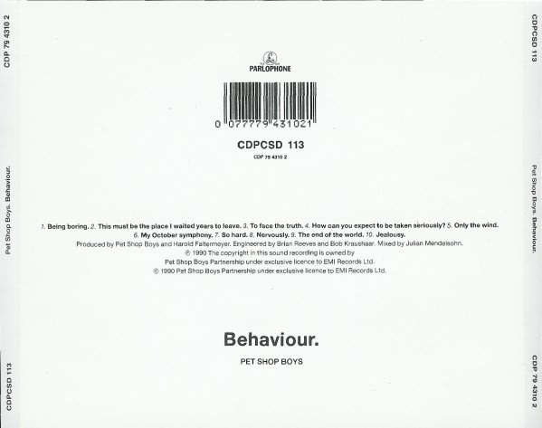 Pet Shop Boys - Behaviour CD Import