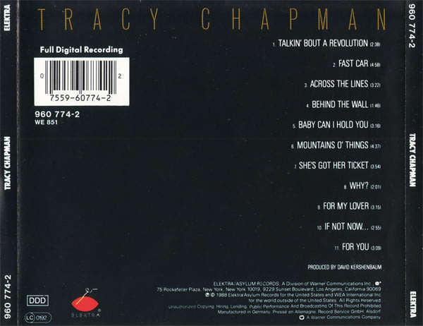 Tracy Chapman - Tracy Chapman CD Import