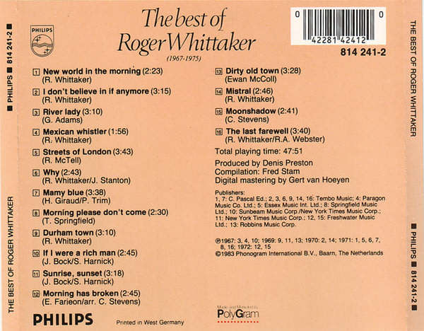 Roger Whittaker - Best of CD Import