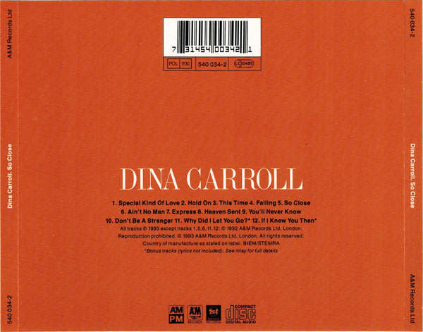 Dina Carroll - So Close CD Import