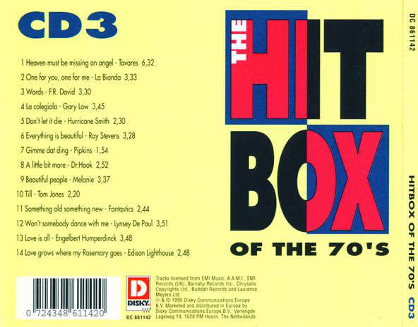 Various - Hitbox of the 70`s Triple CD Set Import