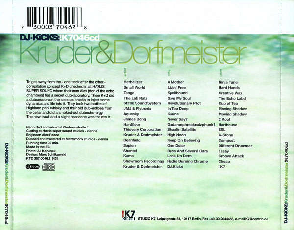 Kruder and Dorfmeister - DJ-Kicks CD Import