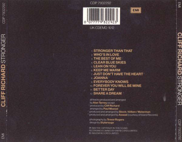Cliff Richard - Stronger CD Import