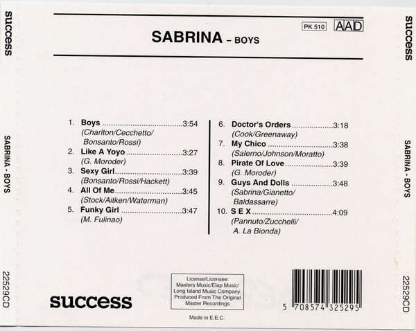 Sabrina - Boys CD Import
