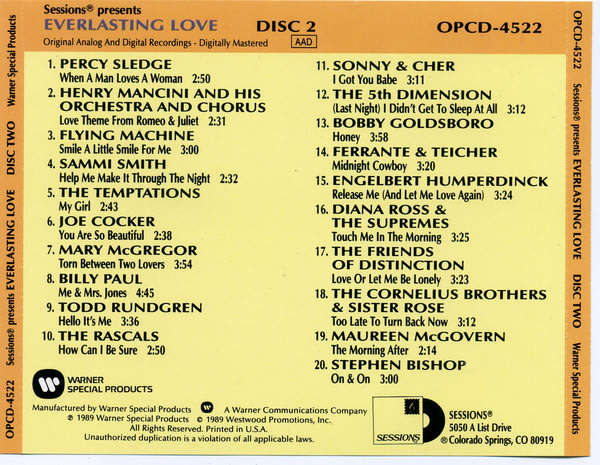 Various - Sessions Presents Everlasting Love CD Import