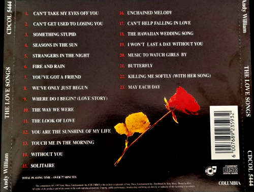 Andy Williams - Love Songs CD