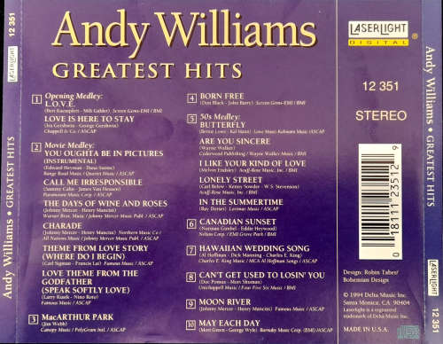 Andy Williams - Greatest Hits CD Import