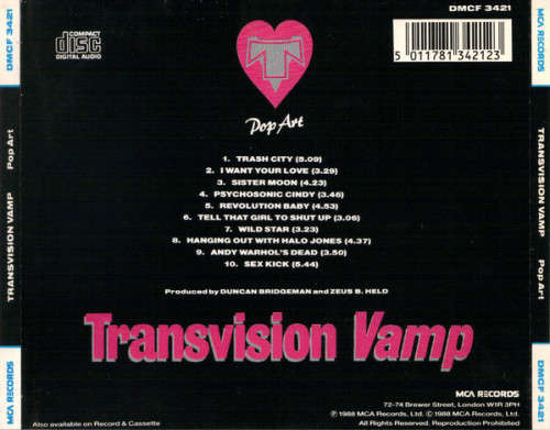 Transvision Vamp - Pop Art CD Import