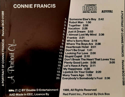 Connie Francis - Portrait of... CD Import