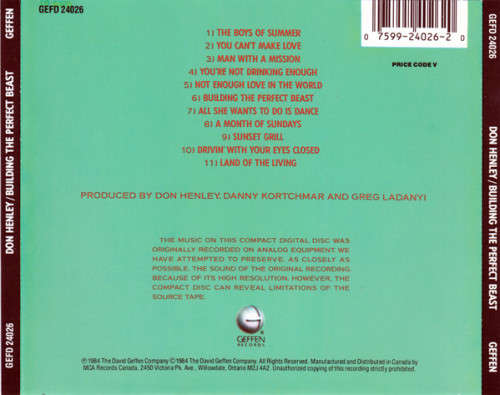 Don Henley - Building the Perfect Beast CD Import (1984)