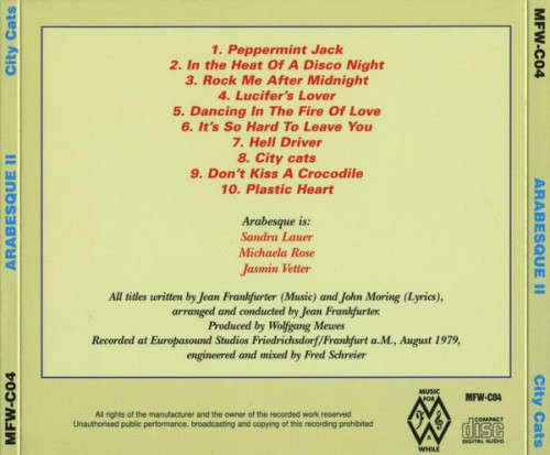 Arabesque - City Cats CD Import Rare