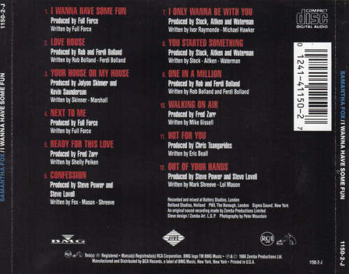 Samantha Fox - I Wanna Have Some Fun CD Import