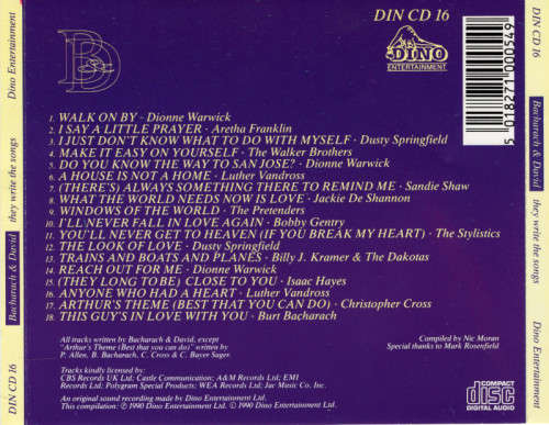 Various - Bacharach and David They Write The Songs CD Import