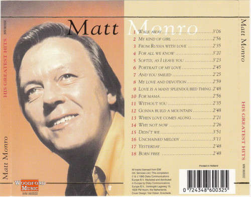 Matt Monro - Born Free - His Greatest Hits CD Import