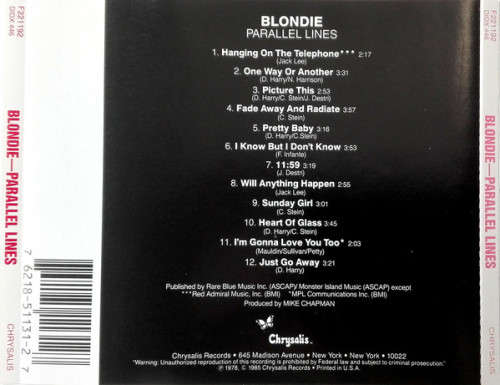 Blondie - Parallel Lines CD Import