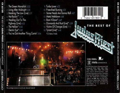 Judas Priest - Living After Midnight: Best of CD Import