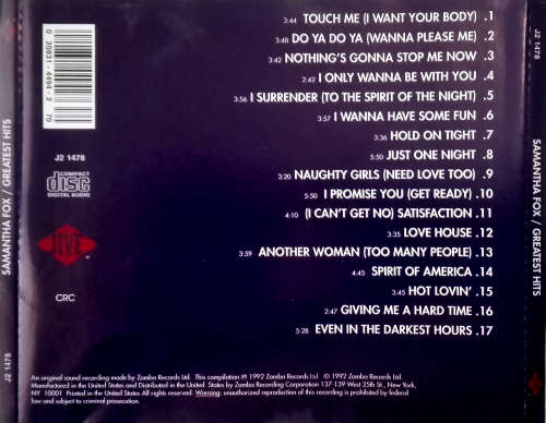 Samantha Fox - Greatest Hits CD Import