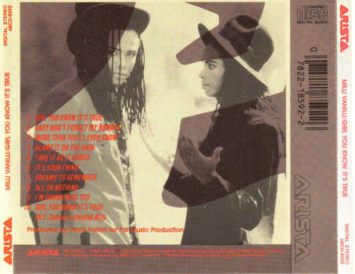 Milli Vanilli - Girl You Know It`s True CD Import