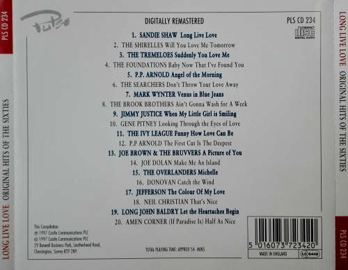 Long Live Love - Original Hits of the Sixties CD Import