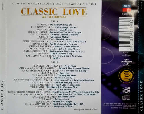 Various - Classic Love At the Movies Double CD