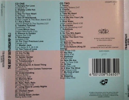 Various - Best of SA Pop Volume 2 Double CD Rare