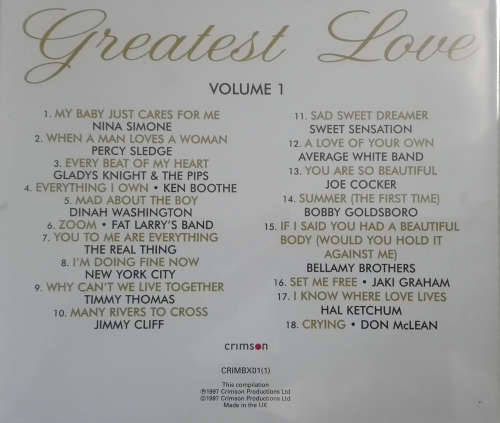 Various - Greatest Love Vol 1, 2 + 3 CD`s Import