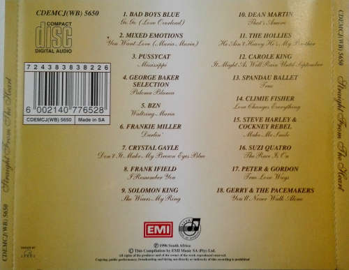 Various - Straight From The Heart : 18 Romantic Melodies CD
