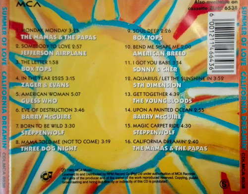 Various - Summer of Love: California Dreamin` CD