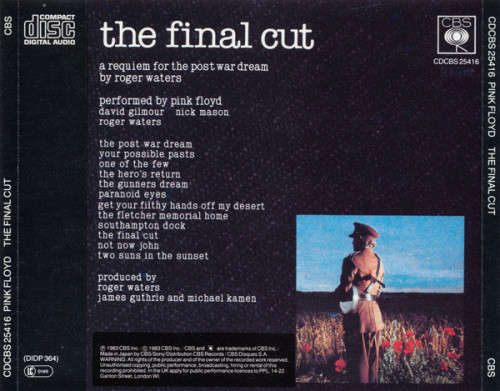 Pink Floyd - The Final Cut CD Import (Australia)
