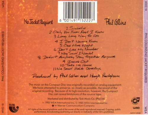 Phil Collins - No Jacket Required CD