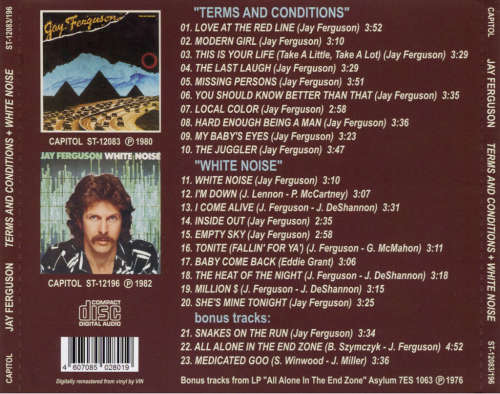 Jay Ferguson - Real Life /Thunder Island + Terms Conditions/White Noise 4x Albums on 2x CD`s Import