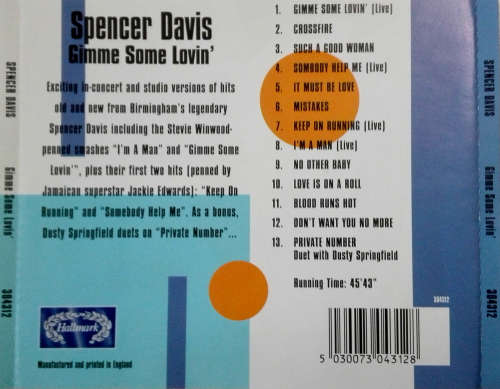 Spencer Davis Group - Gimme Some Lovin` CD Import