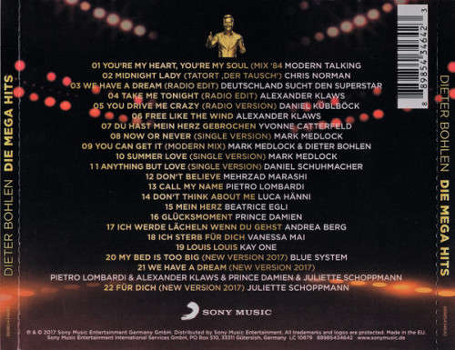 Dieter Bohlen - Die Mega Hits CD Import RAS