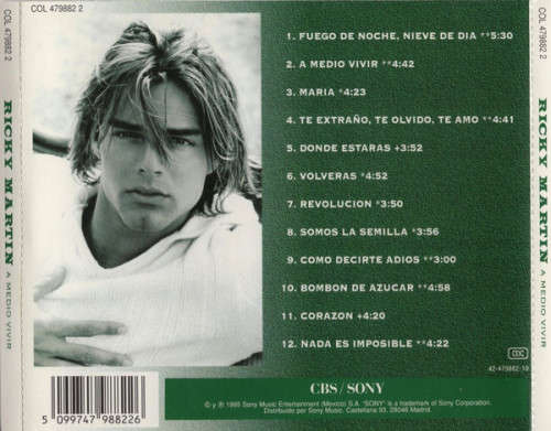 Ricky Martin - A Medio Vivir CD Import