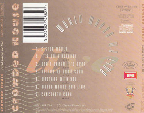 Crowded House - World Where We Live Live CD