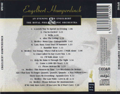 Engelbert Humperdinck - An Evening With and Royal Philharmonic Orchestra CD Import