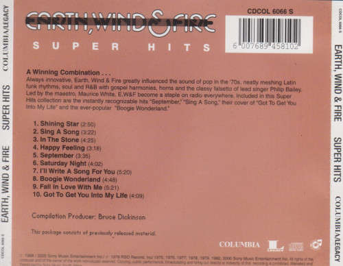 Earth, Wind and Fire - Super Hits CD