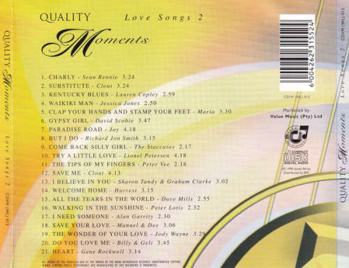 Various - Quality Moments Love Songs 2 CD Rare