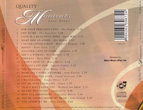 Various - Quality Moments Love Songs CD Rare