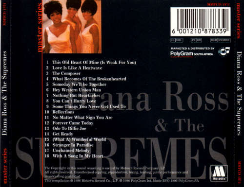 Diana Ross and the Supremes - Master Series CD